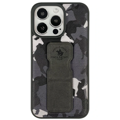Santa Barbara Polo Racquet Club Apple iPhone 13 Pro Max Enos Standlı Kapak - Gri