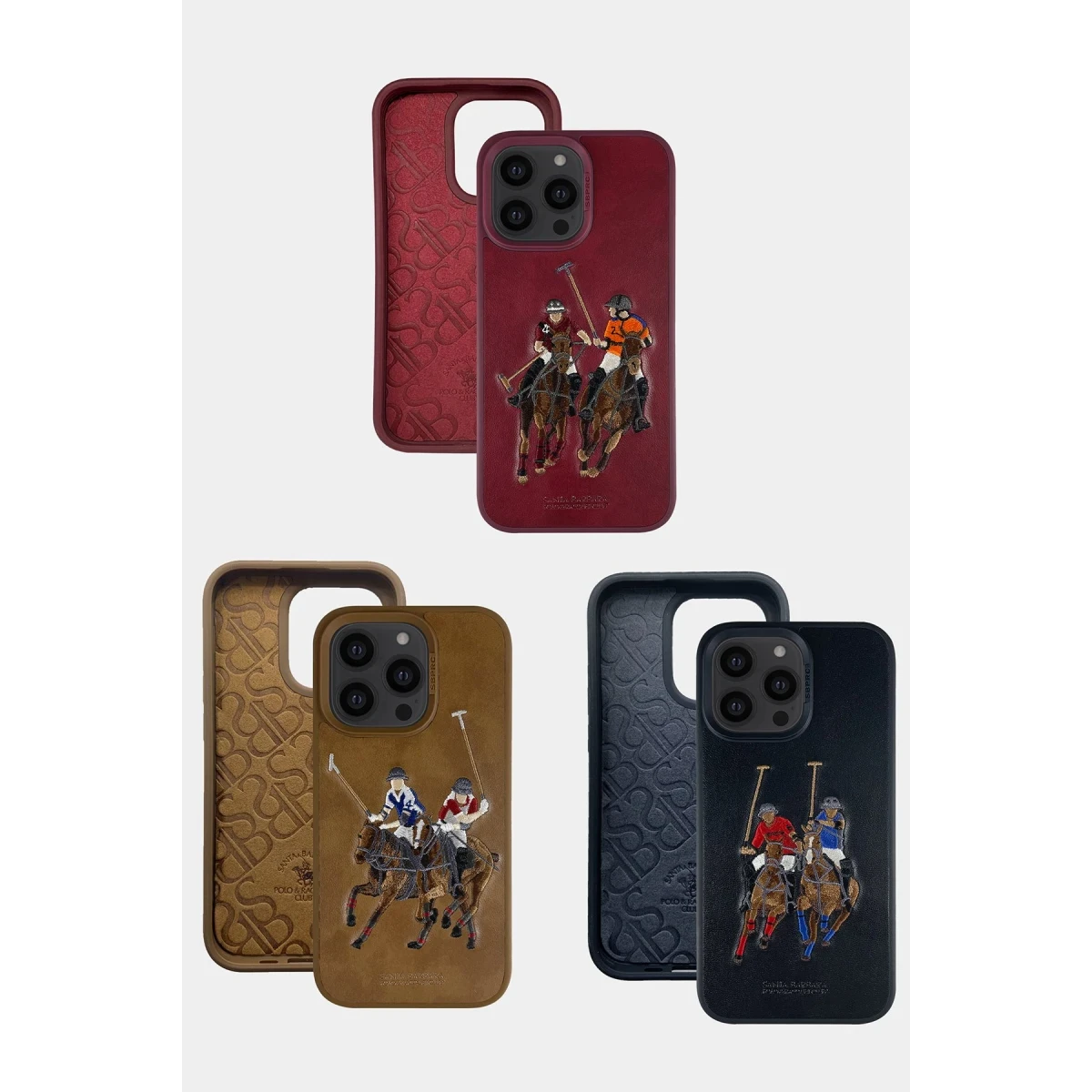 Santa Barbara Polo Racquet Club Apple iPhone 13 Pro Max Jockey Deri Kapak - Kırmızı