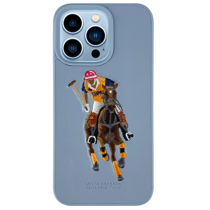 Santa Barbara Polo Racquet Club Apple iPhone 13 Pro Max Jockey Deri Kapak - Mavi