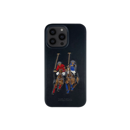 Santa Barbara Polo Racquet Club Apple iPhone 13 Pro Max Jockey Deri Kapak - Siyah