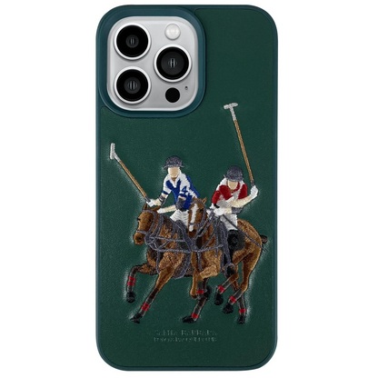 Santa Barbara Polo Racquet Club Apple iPhone 13 Pro Max Jockey Deri Kapak - Yeşil