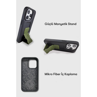 Santa Barbara Polo Racquet Club Apple iPhone 13 Pro Max Parker Stand Kapak - Kırmızı