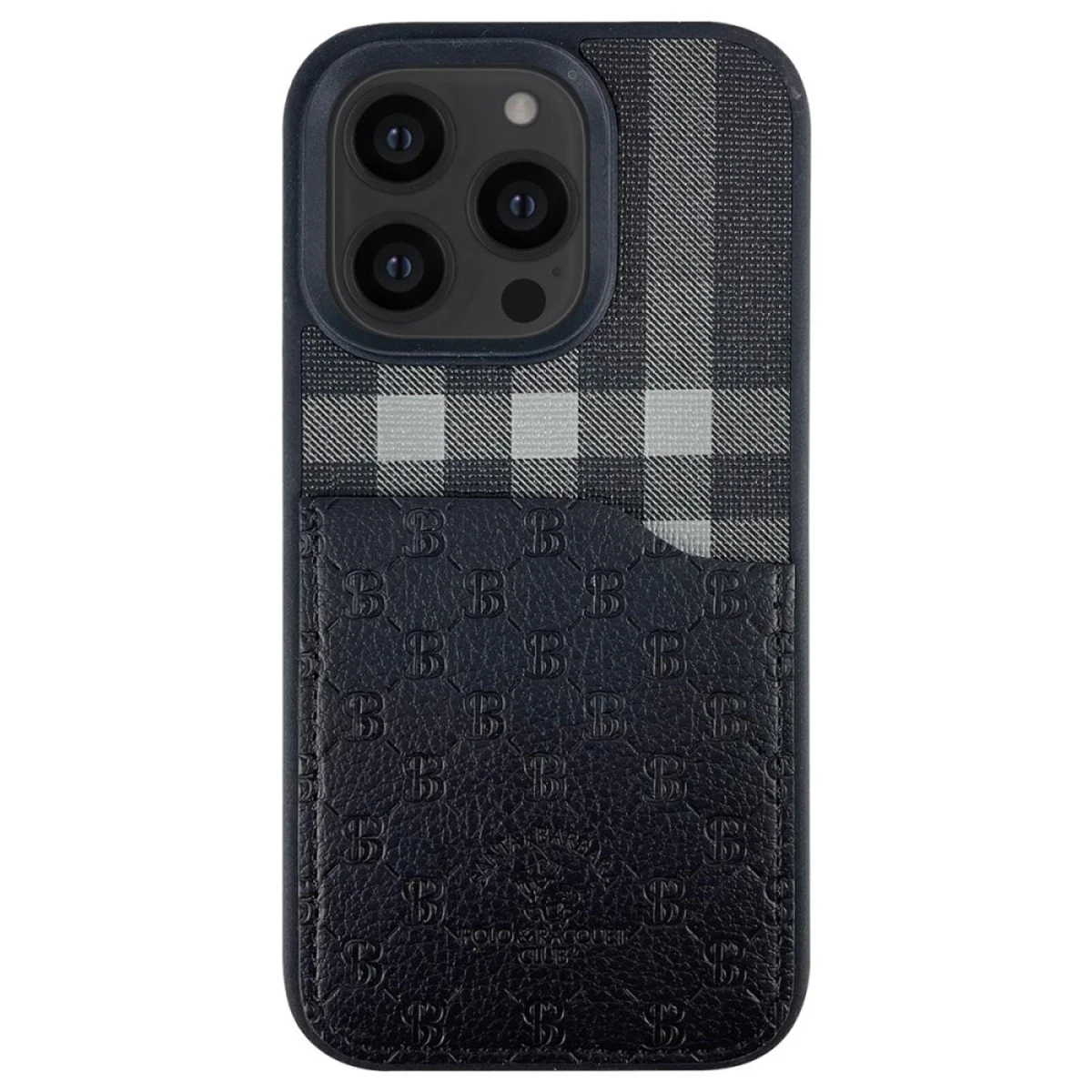 Santa Barbara Polo Racquet Club Apple iPhone 13 Pro Max Plaid Kartvizitli Kapak - Siyah