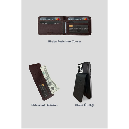 Santa Barbara Polo Racquet Club Apple iPhone 13 Pro Max Timothy Cüzdanlı Standlı Kapak - Kahverengi