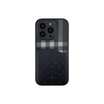 Santa Barbara Polo Racquet Club Apple iPhone 13 Pro Plaid Kartvizitli Kapak - Siyah