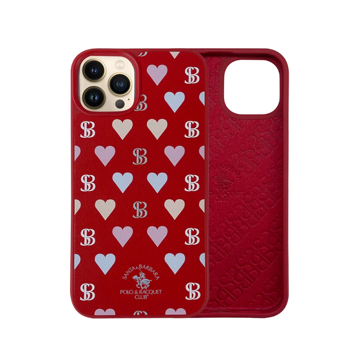 Santa Barbara Polo Racquet Club Apple iPhone 13 Pro Prudence Deri Kapak - Kırmızı