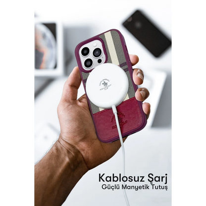 Santa Barbara Polo Racquet Club Apple iPhone 14 Cyril Magsafe Kapak - Kırmızı