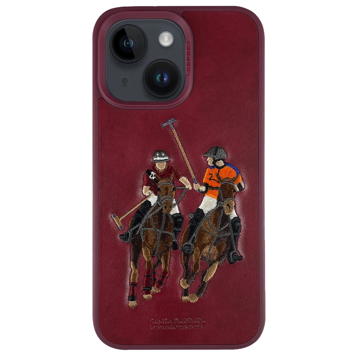 Santa Barbara Polo Racquet Club Apple iPhone 14 Jockey Deri Kapak - Kırmızı