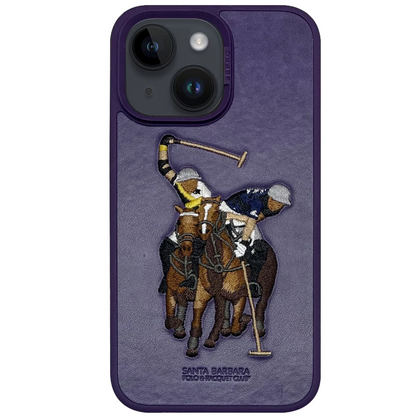 Santa Barbara Polo Racquet Club Apple iPhone 14 Jockey Deri Kapak - Mor