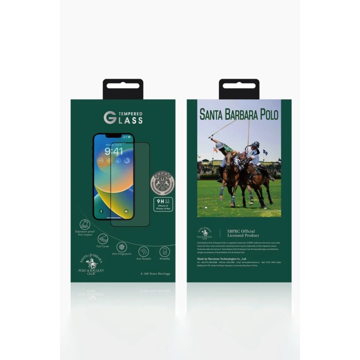 Santa Barbara Polo Racquet Club Apple iPhone 14 Pro 3D Premium Cam Ekran Koruyucu - Siyah