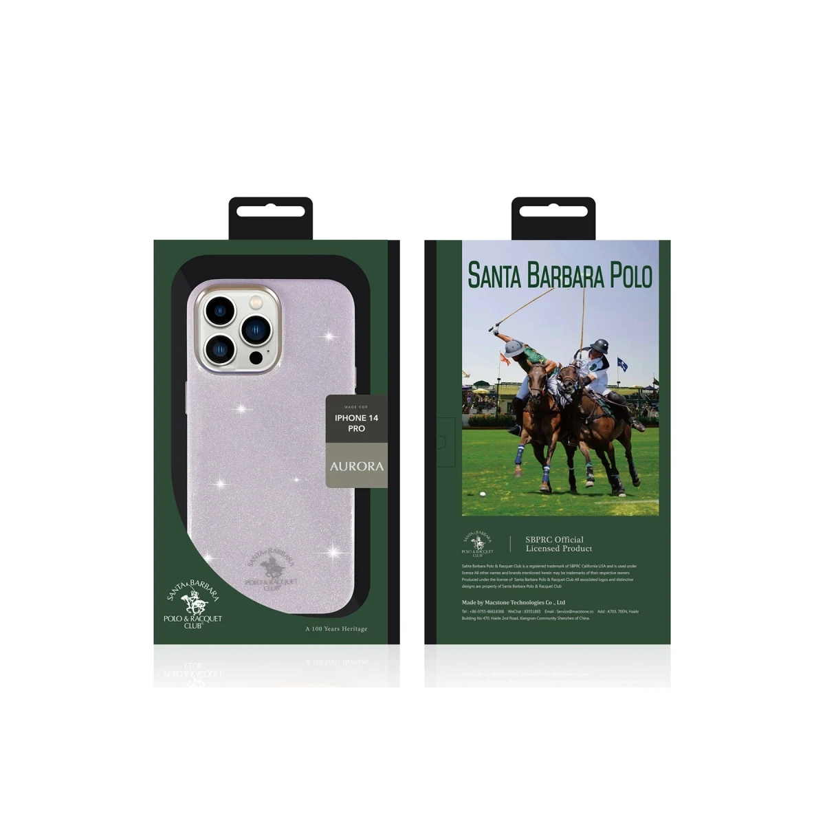 Santa Barbara Polo Racquet Club Apple iPhone 14 Pro Aurora Simli Kapak - Mor