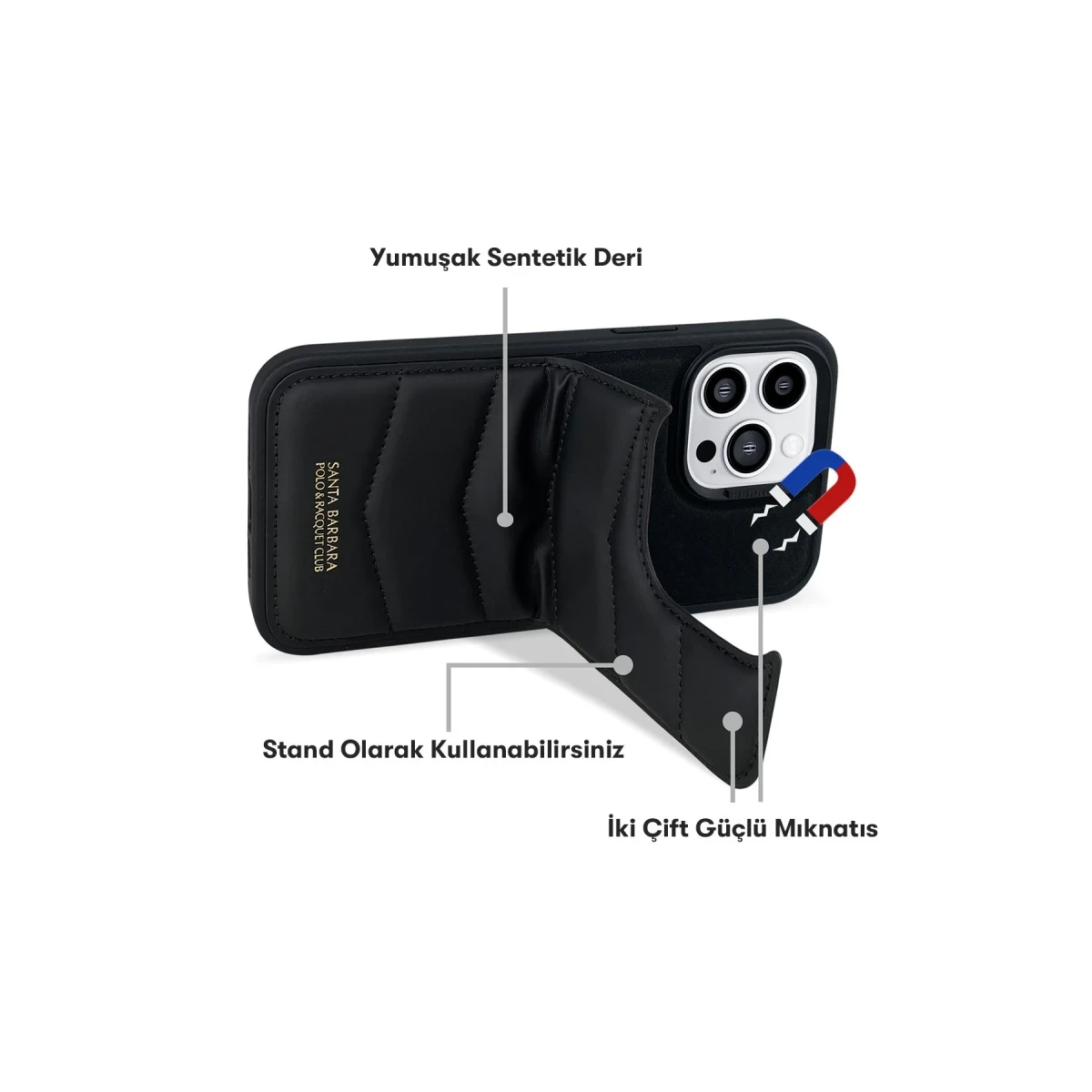 Santa Barbara Polo Racquet Club Apple iPhone 14 Pro Clyde Stand Kapak - Mor
