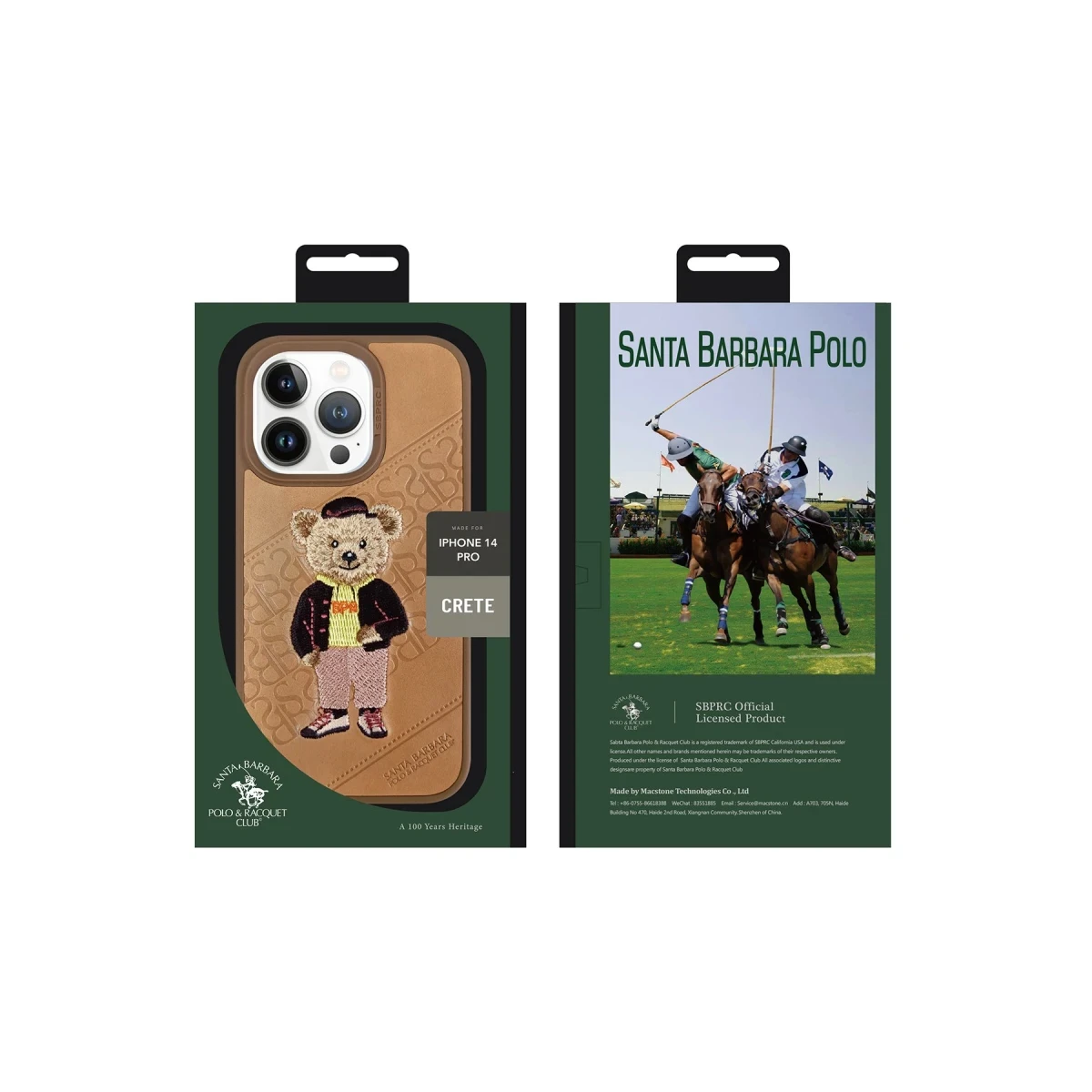 Santa Barbara Polo Racquet Club Apple iPhone 14 Pro Crete Deri Kapak - Mor