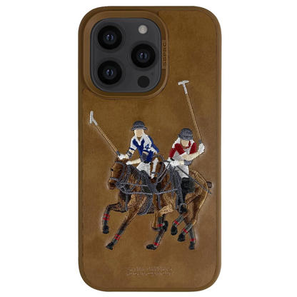 Santa Barbara Polo Racquet Club Apple iPhone 14 Pro Jockey Deri Kapak - Kahverengi