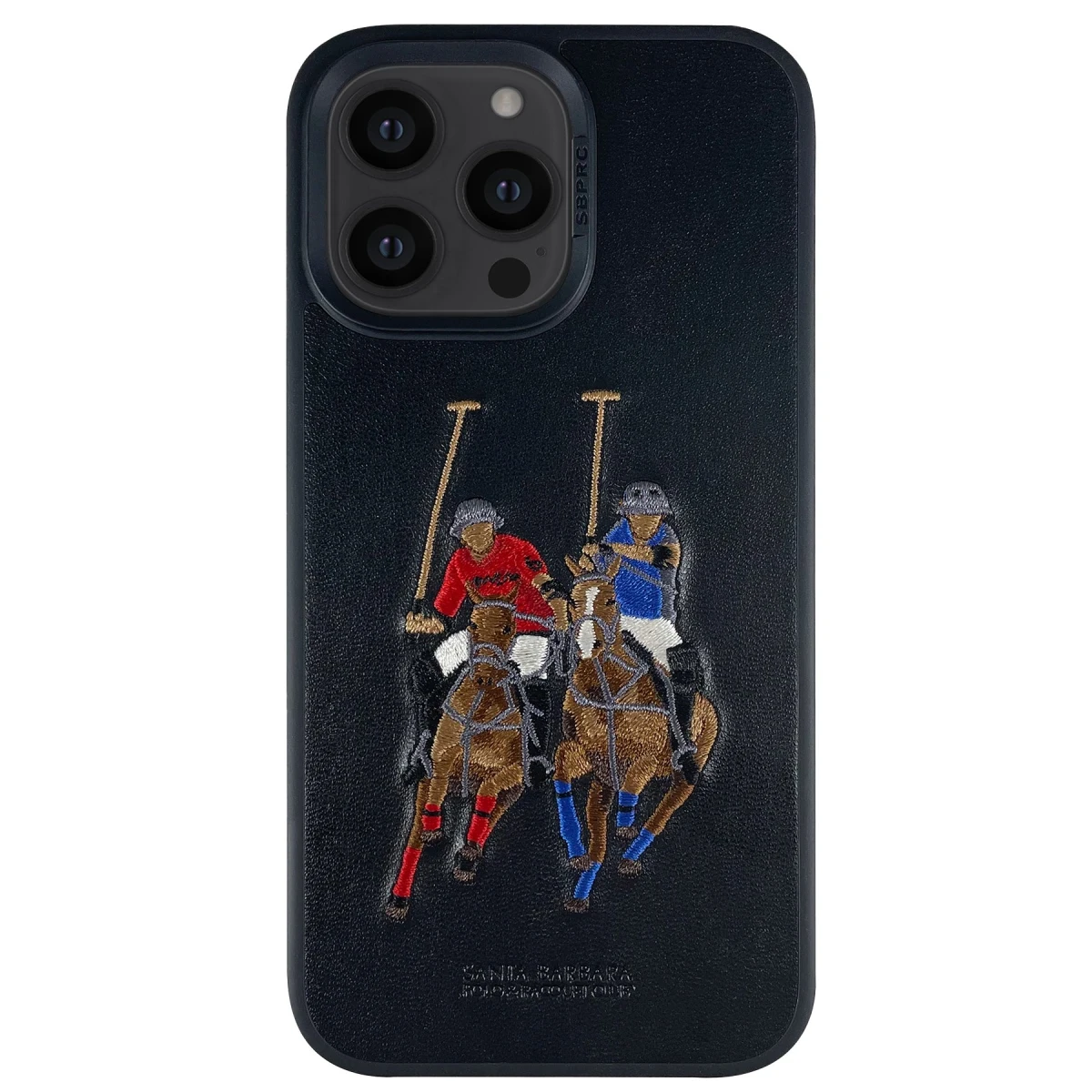 Santa Barbara Polo Racquet Club Apple iPhone 14 Pro Jockey Deri Kapak - Siyah