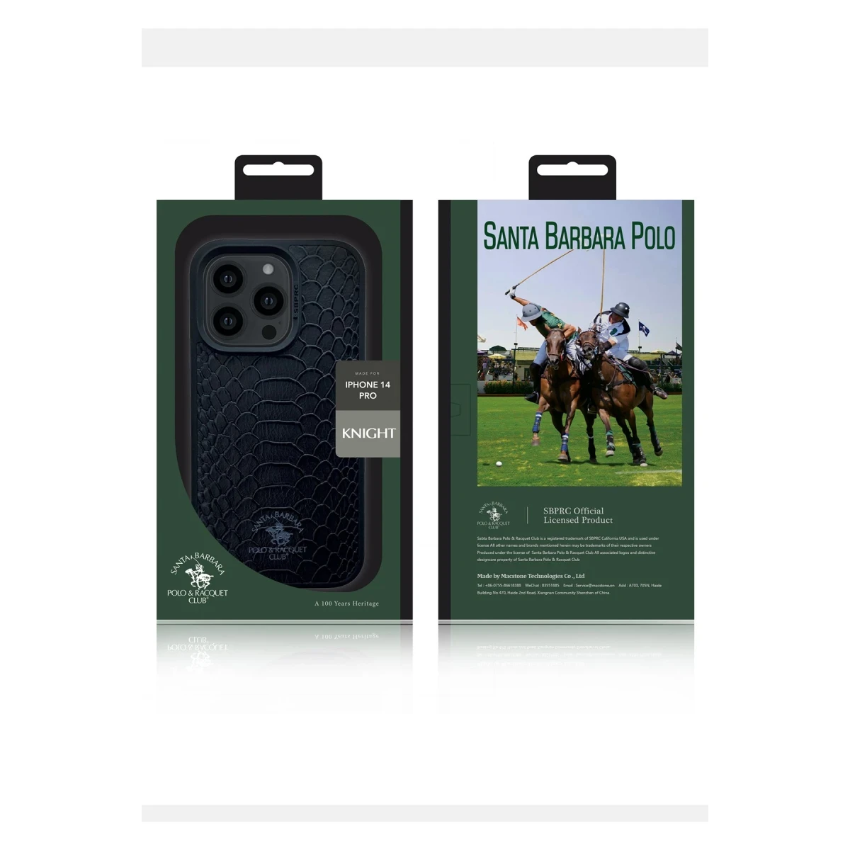Santa Barbara Polo Racquet Club Apple iPhone 14 Pro Knight Deri Kapak - Lacivert
