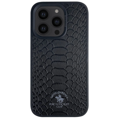 Santa Barbara Polo Racquet Club Apple iPhone 14 Pro Knight Deri Kapak - Siyah
