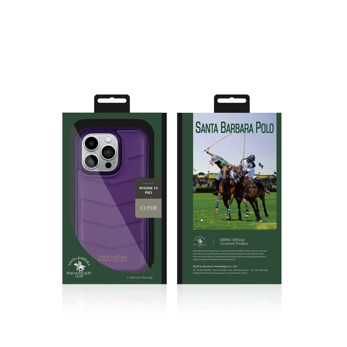 Santa Barbara Polo Racquet Club Apple iPhone 14 Pro Max Clyde Stand Kapak - Mor