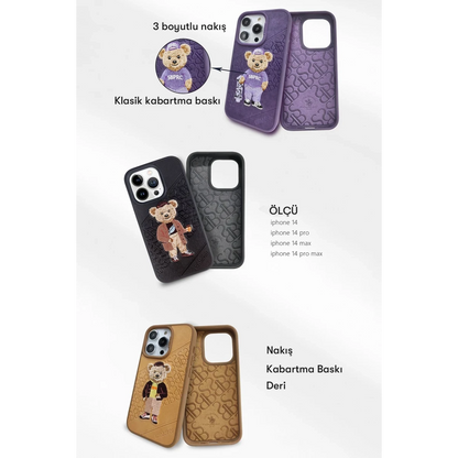 Santa Barbara Polo Racquet Club Apple iPhone 14 Pro Max Crete Deri Kapak - Mor