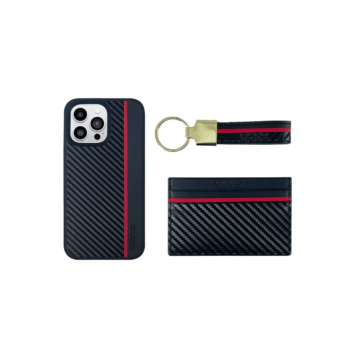 Santa Barbara Polo Racquet Club Apple iPhone 14 Pro Max Hazel Karbon Set Kapak - Siyah