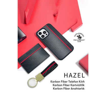 Santa Barbara Polo Racquet Club Apple iPhone 14 Pro Max Hazel Karbon Set Kapak - Siyah