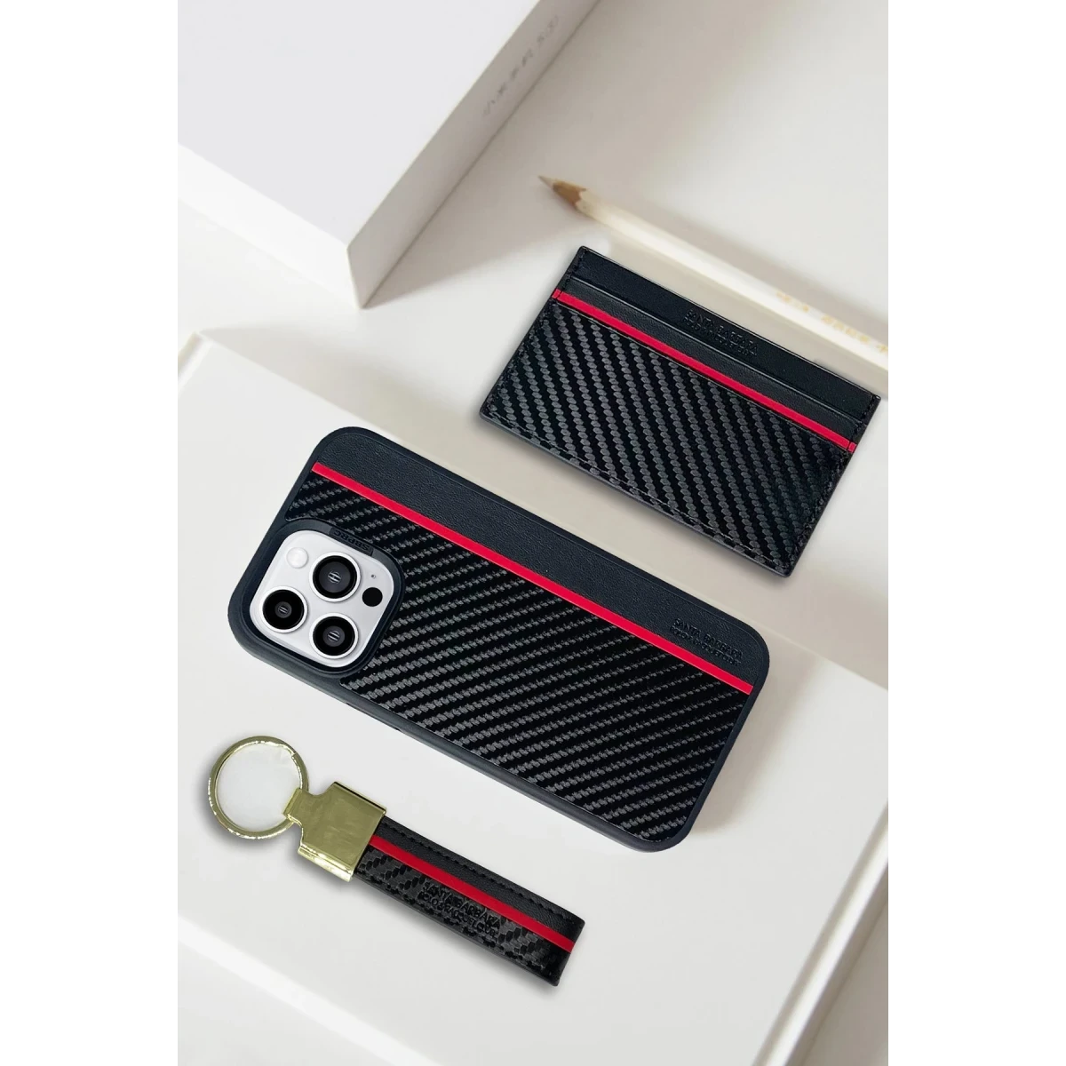 Santa Barbara Polo Racquet Club Apple iPhone 14 Pro Max Hazel Karbon Set Kapak - Siyah