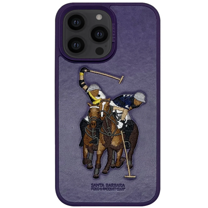 Santa Barbara Polo Racquet Club Apple iPhone 14 Pro Max Jockey Deri Kapak - Mor