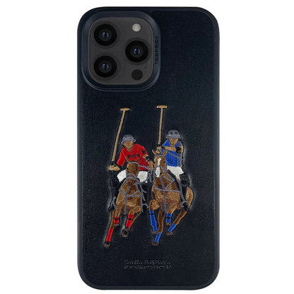 Santa Barbara Polo Racquet Club Apple iPhone 14 Pro Max Jockey Deri Kapak - Siyah