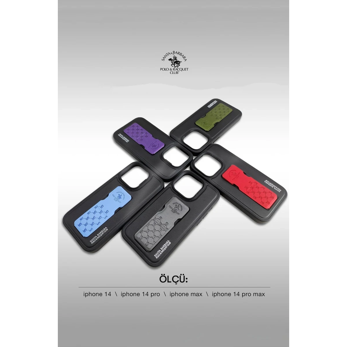Santa Barbara Polo Racquet Club Apple iPhone 14 Pro Max Parker Stand Kapak - Kırmızı