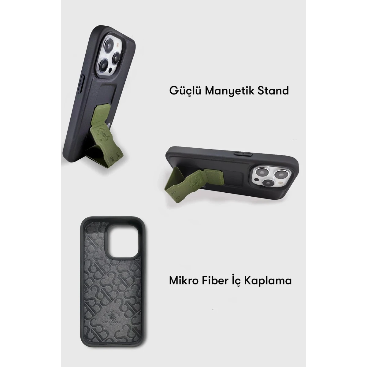 Santa Barbara Polo Racquet Club Apple iPhone 14 Pro Max Parker Stand Kapak - Mavi