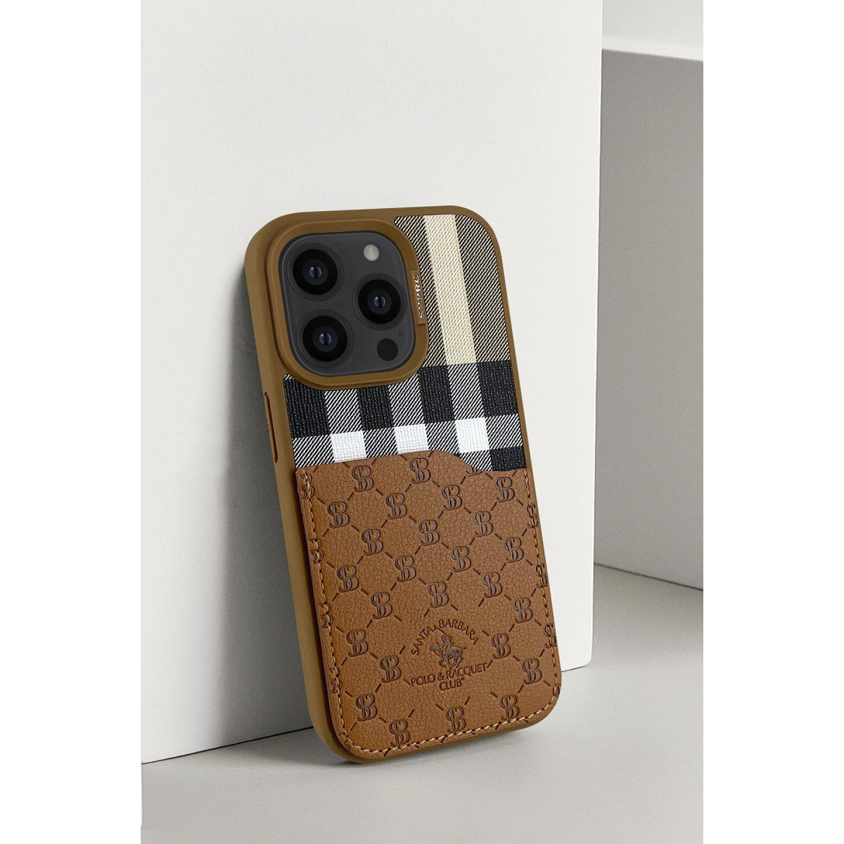 Santa Barbara Polo Racquet Club Apple iPhone 14 Pro Max Plaid Kartvizitli Kapak