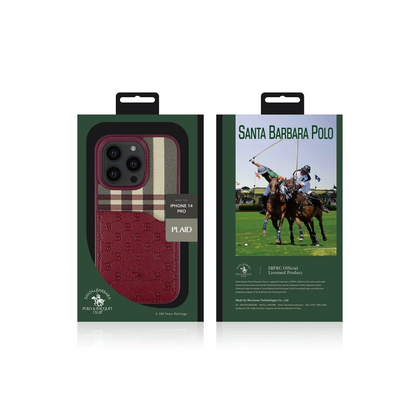 Santa Barbara Polo Racquet Club Apple iPhone 14 Pro Max Plaid Kartvizitli Kapak - Siyah