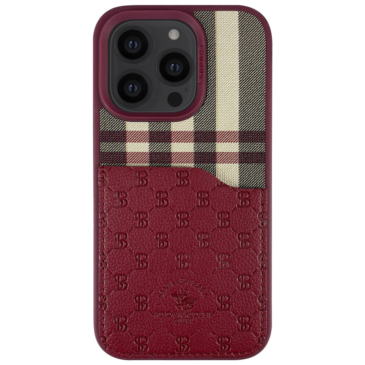 Santa Barbara Polo Racquet Club Apple iPhone 14 Pro Plaid Kartvizitli Kapak