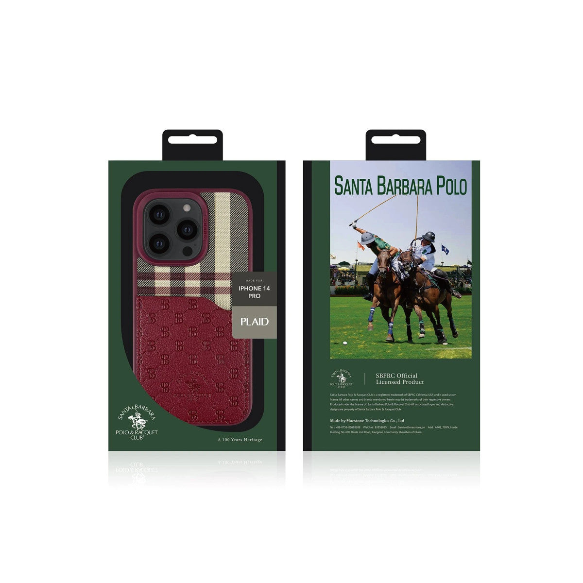 Santa Barbara Polo Racquet Club Apple iPhone 14 Pro Plaid Kartvizitli Kapak