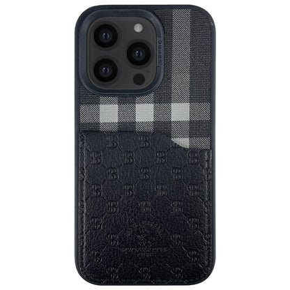 Santa Barbara Polo Racquet Club Apple iPhone 14 Pro Plaid Kartvizitli Kapak