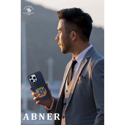 Santa Barbara Polo Racquet Club Apple iPhone 15 Abner İçi Süet Nakış Desenli Kartvizitli Kılıf