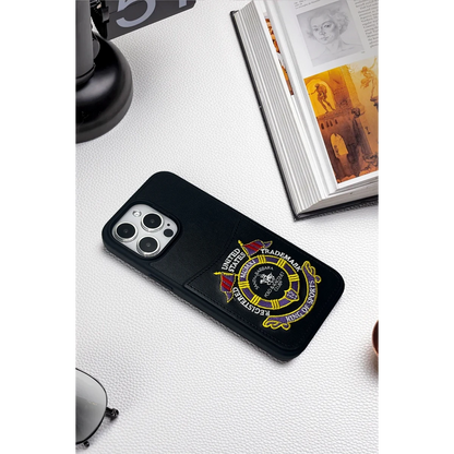 Santa Barbara Polo Racquet Club Apple iPhone 15 Abner İçi Süet Nakış Desenli Kartvizitli Kılıf - Siyah