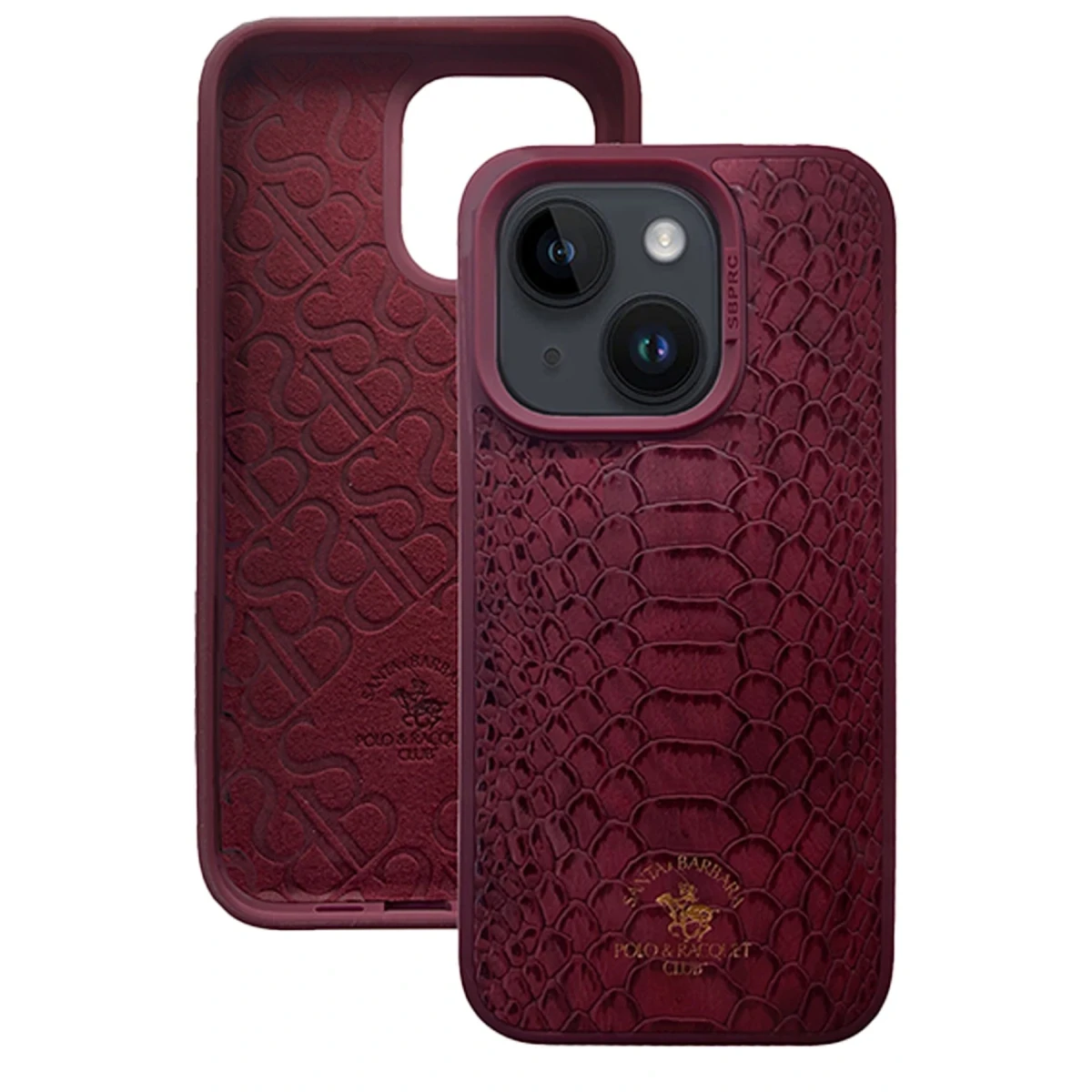 Santa Barbara Polo Racquet Club Apple iPhone 15 Knight Deri Kapak - Kırmızı