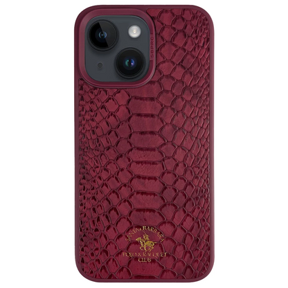 Santa Barbara Polo Racquet Club Apple iPhone 15 Knight Deri Kapak - Kırmızı