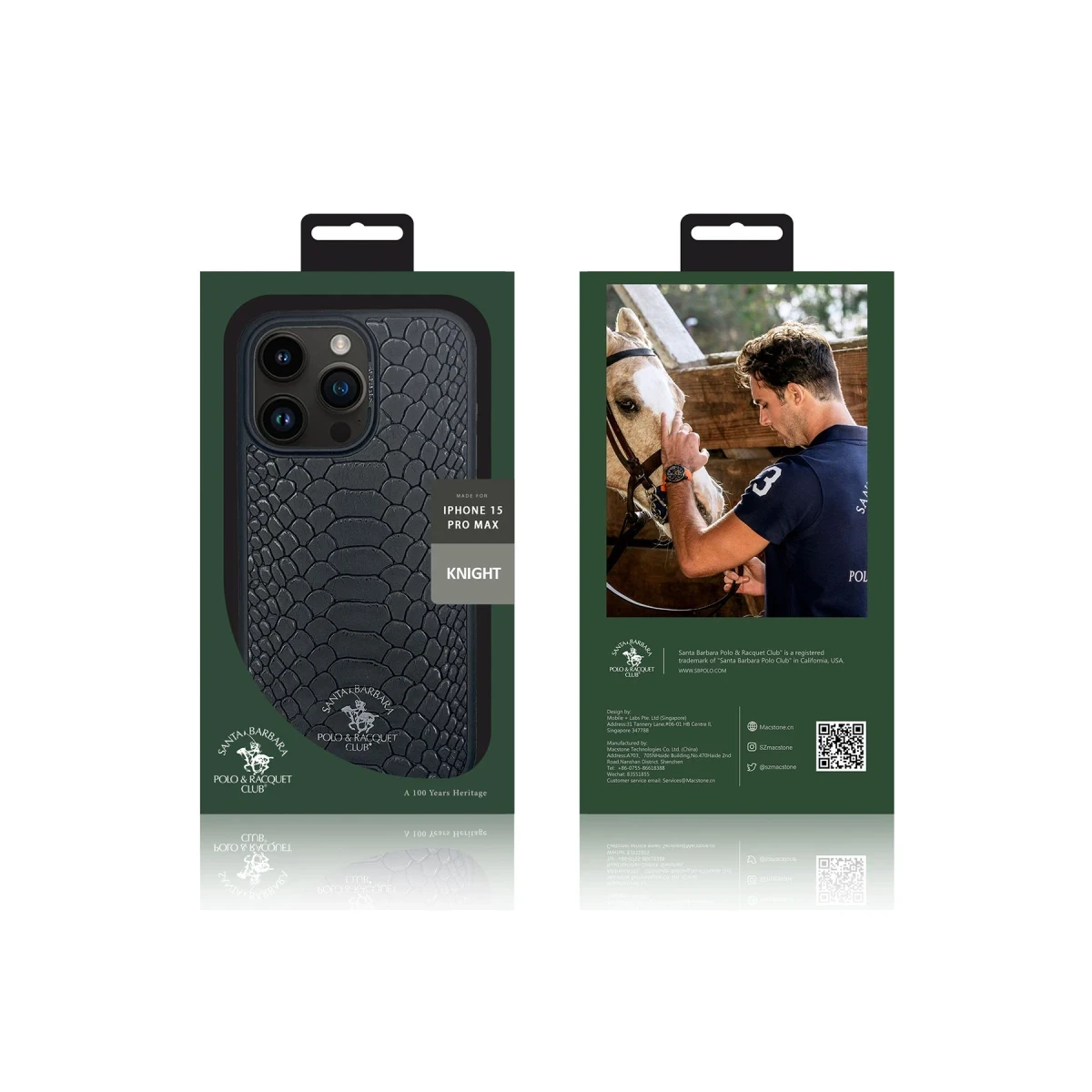 Santa Barbara Polo Racquet Club Apple iPhone 15 Knight Deri Kapak - Kırmızı