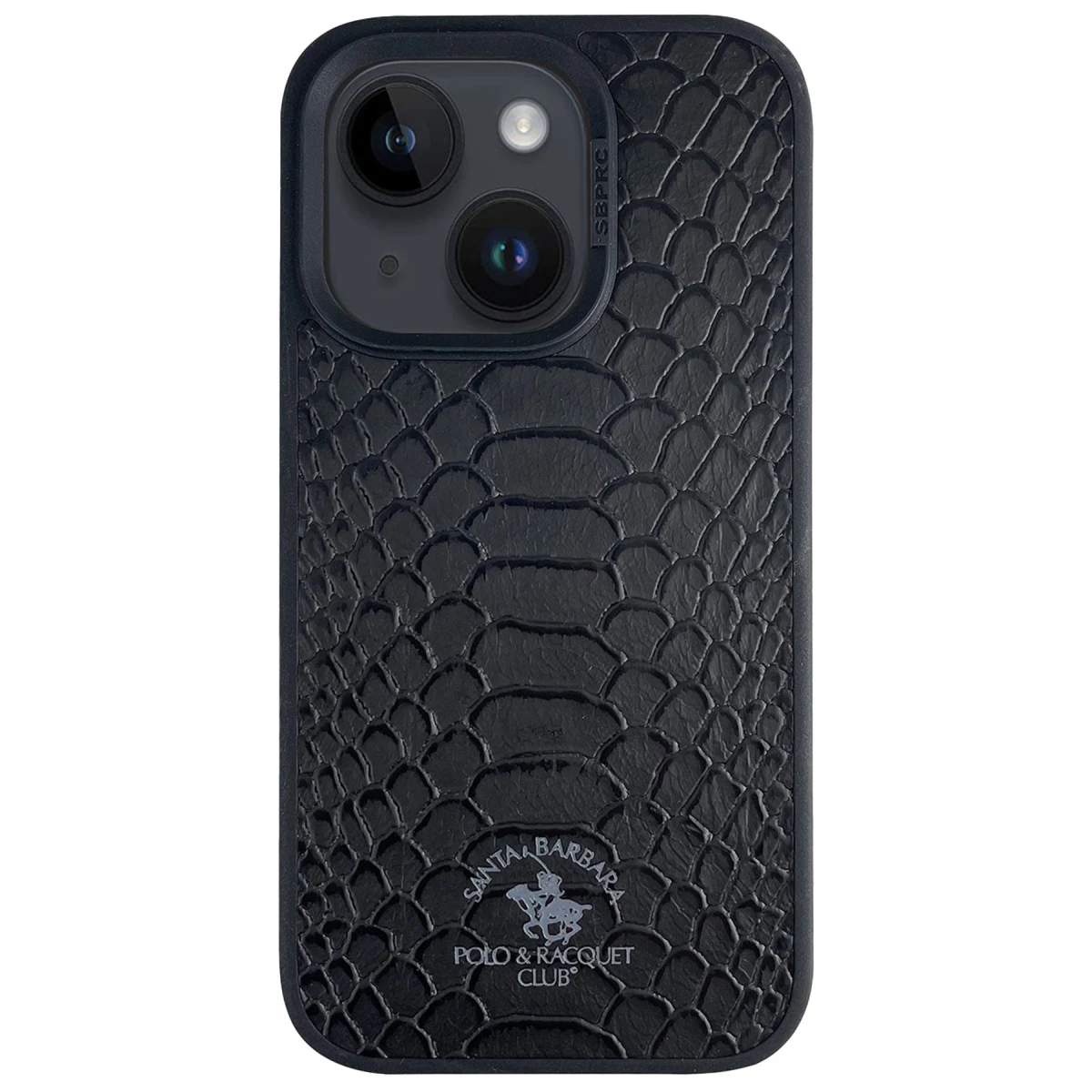 Santa Barbara Polo Racquet Club Apple iPhone 15 Knight Deri Kapak - Siyah