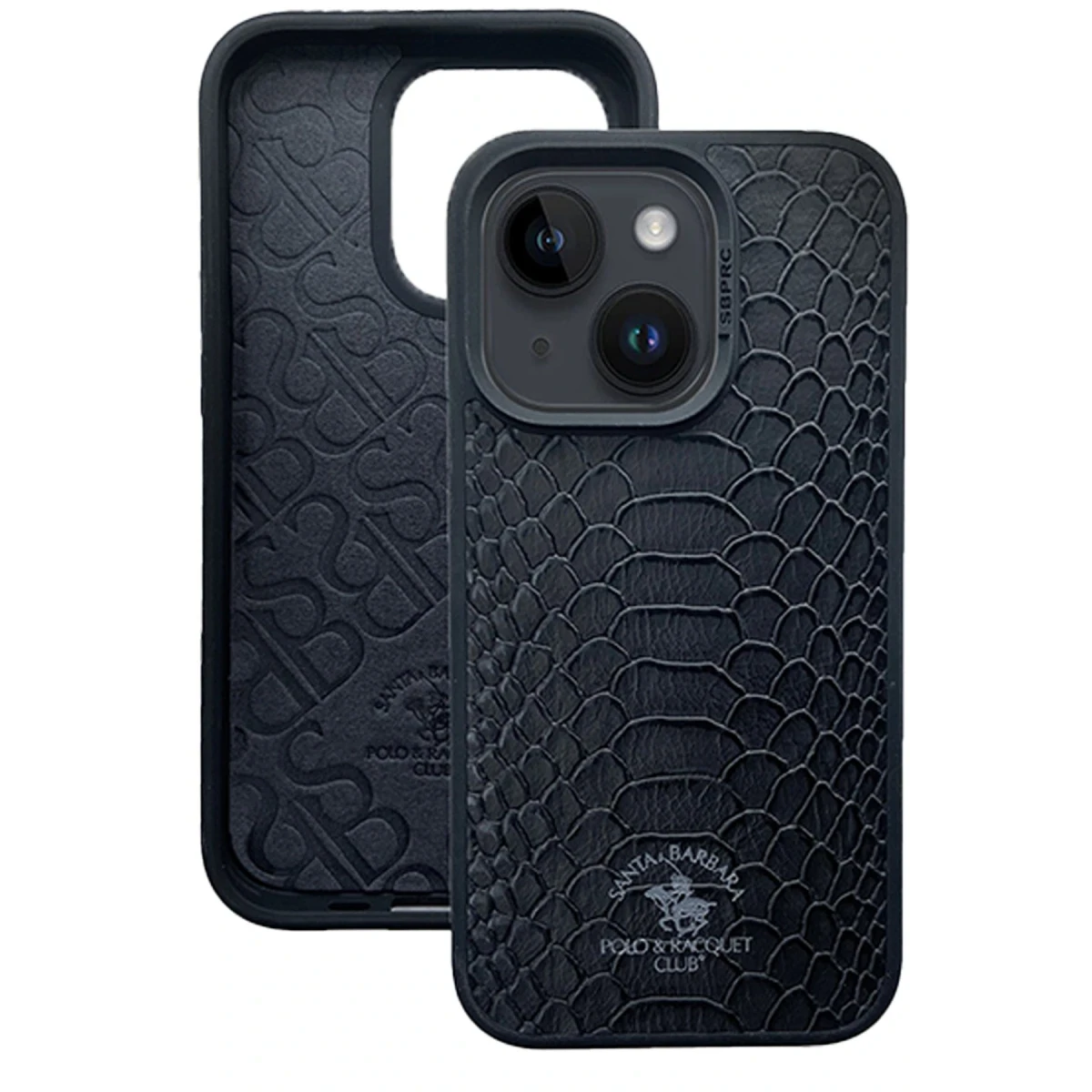 Santa Barbara Polo Racquet Club Apple iPhone 15 Knight Deri Kapak - Siyah