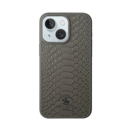 Santa Barbara Polo Racquet Club Apple iPhone 15 Knight Deri Kapak - Titan Gri