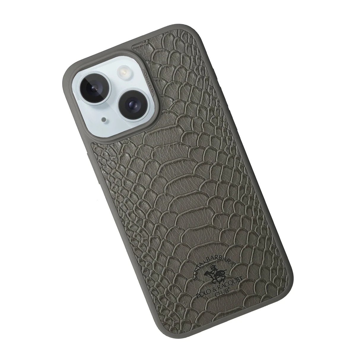 Santa Barbara Polo Racquet Club Apple iPhone 15 Knight Deri Kapak - Titan Gri
