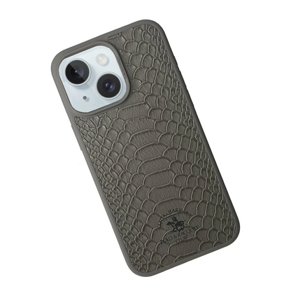 Santa Barbara Polo Racquet Club Apple iPhone 15 Knight Deri Kapak - Titan Gri