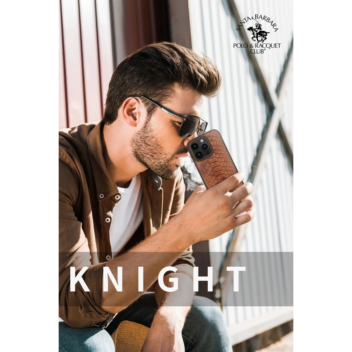 Santa Barbara Polo Racquet Club Apple iPhone 15 Plus Knight Deri Kapak - Kırmızı
