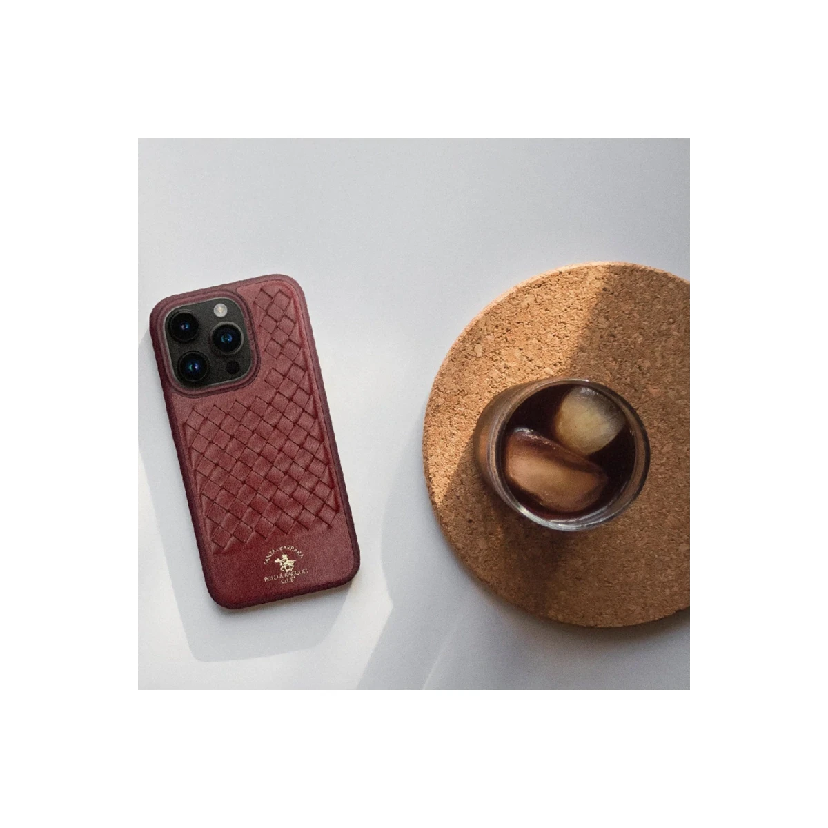 Santa Barbara Polo Racquet Club Apple iPhone 15 Plus Ravel Deri Kapak - Kırmızı