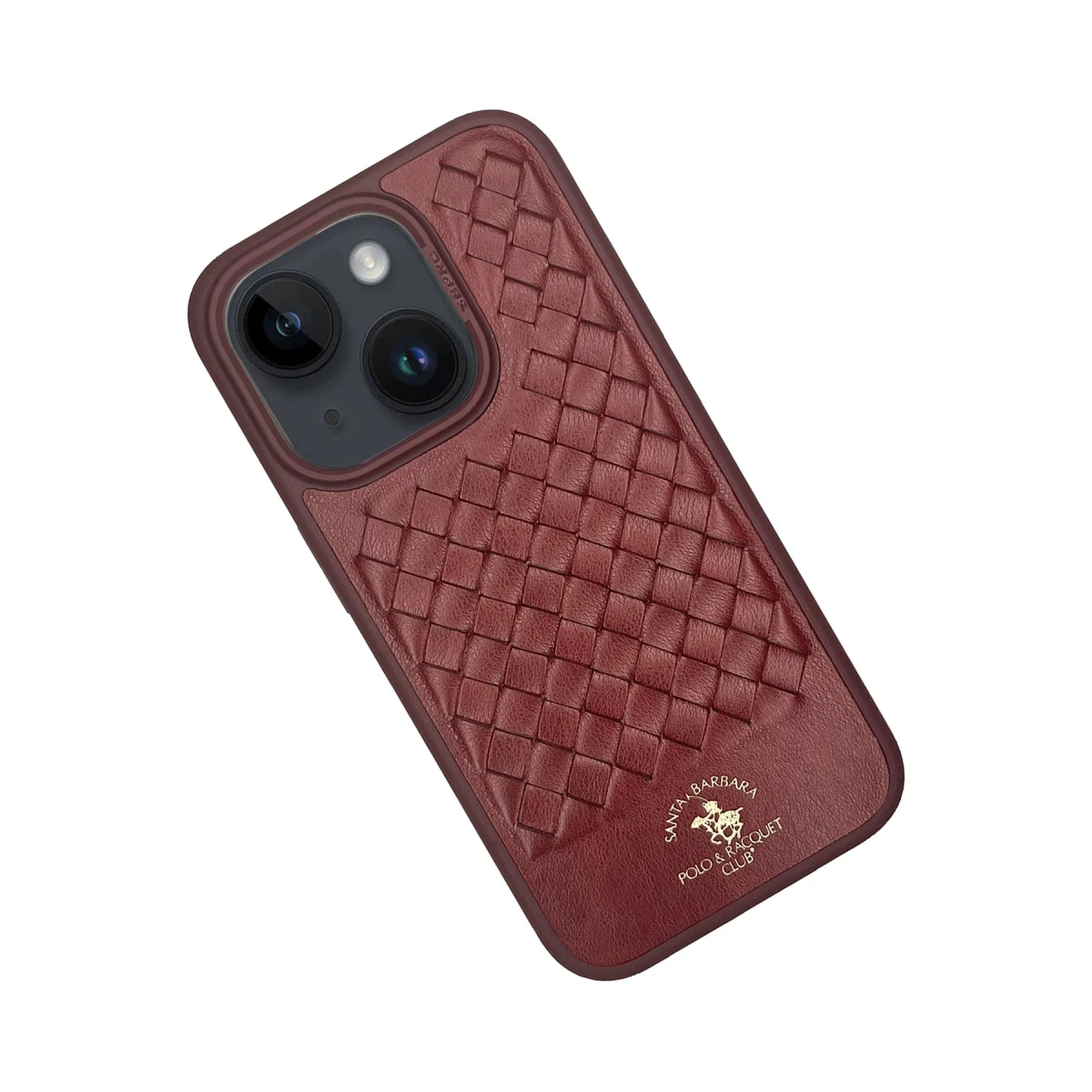 Santa Barbara Polo Racquet Club Apple iPhone 15 Plus Ravel Deri Kapak - Kırmızı