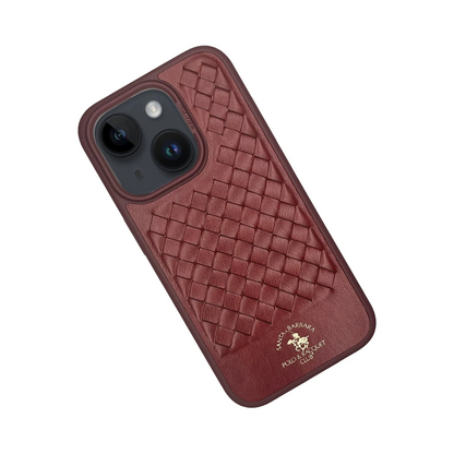 Santa Barbara Polo Racquet Club Apple iPhone 15 Plus Ravel Deri Kapak - Kırmızı