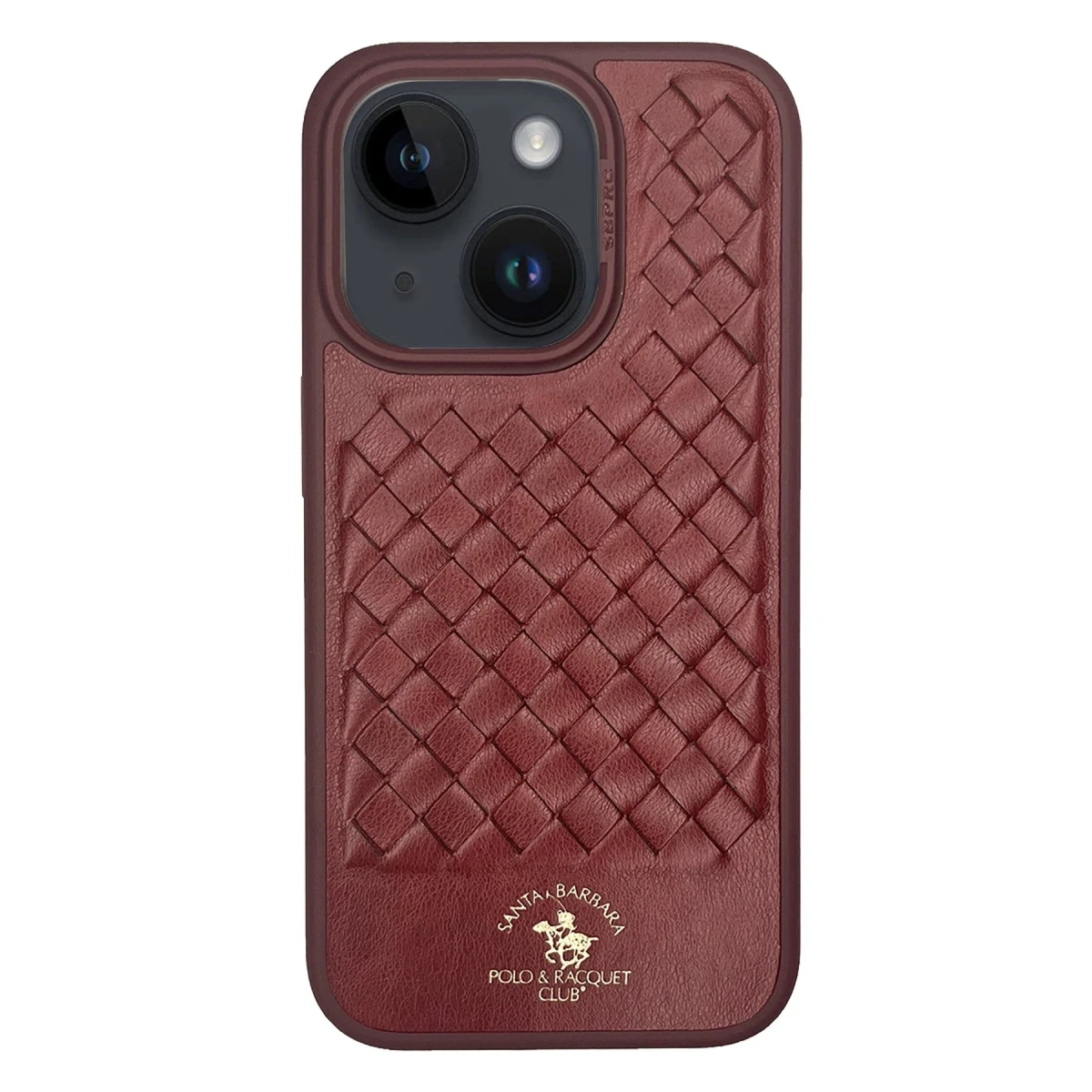 Santa Barbara Polo Racquet Club Apple iPhone 15 Plus Ravel Deri Kapak - Kırmızı